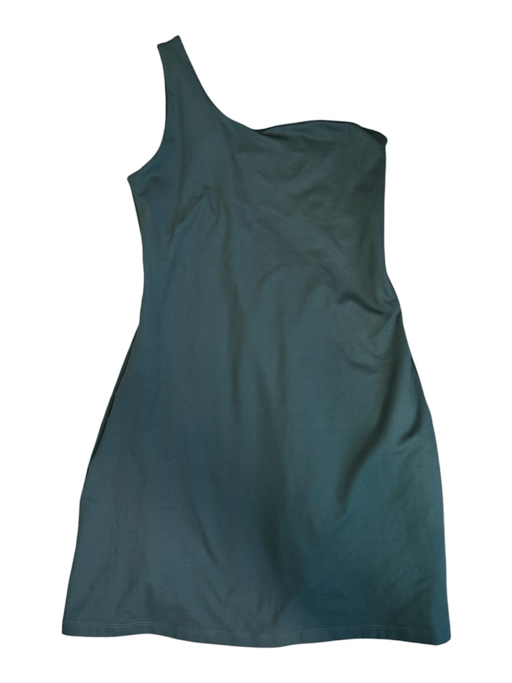 Girlfriend Collective Sage Green One Shoulder Mini  Dress Womens S Athletic Gym